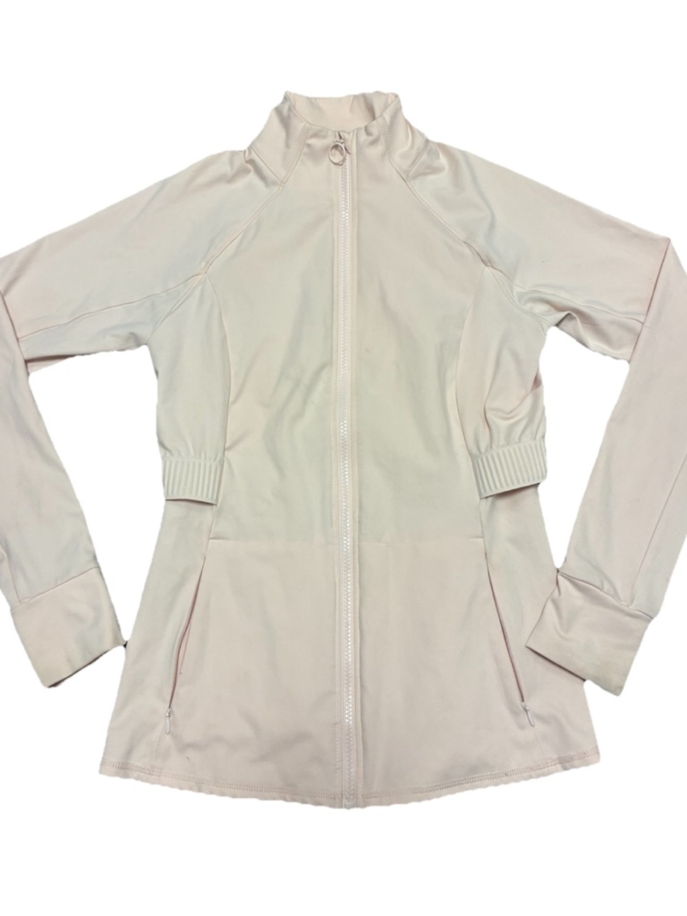 Fabletics Zip Up Jacket Size S Blush Pink Fitted Athletic Activewear